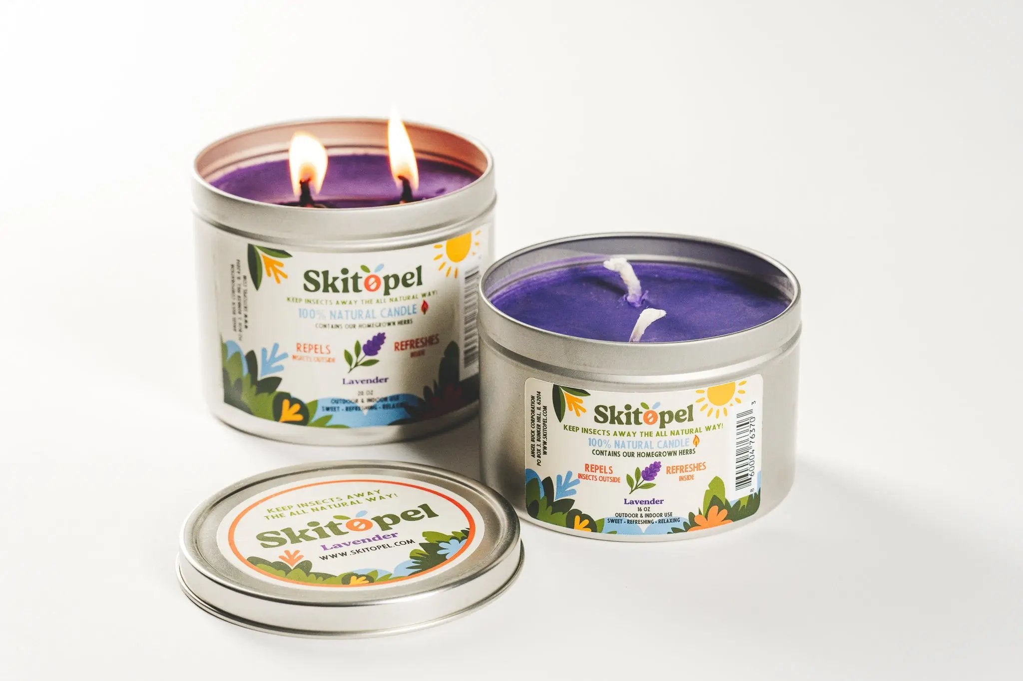 Skitopel® Lavender Candle Tranquility and Protection in One Skitopel
