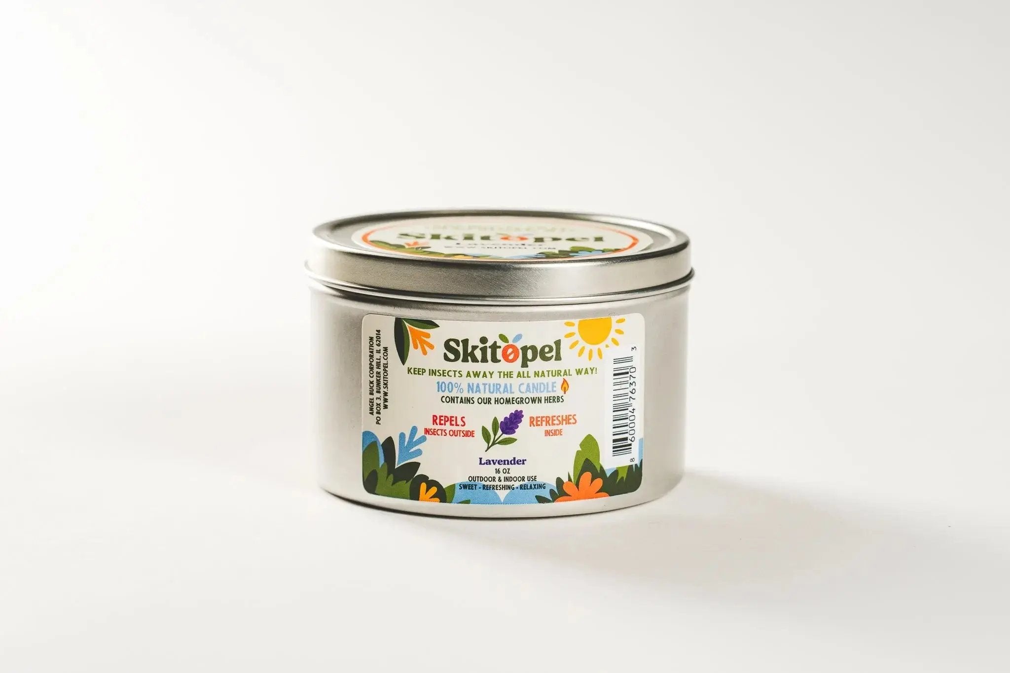 Skitopel 4oz Mint Insect Repellent Spray & 16oz Lavender Candle - The Perfect Blend of Protection & Relaxation Skitopel