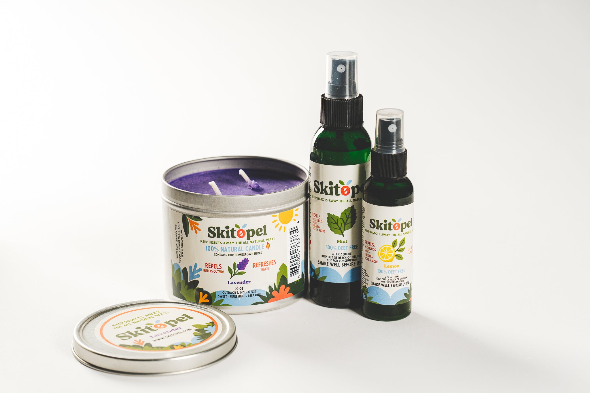 Lemon Spray, Mint Spray, & Lavender Candle