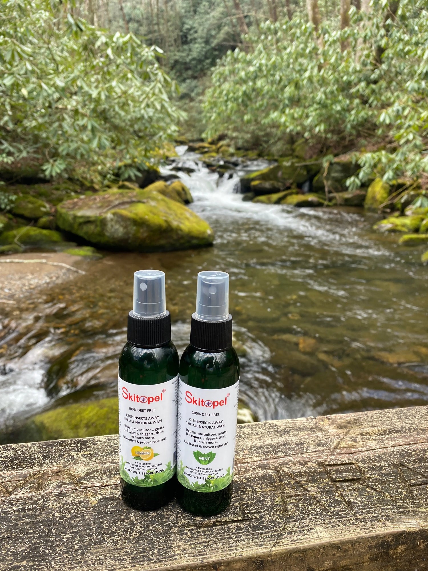 Skitopel for outdoor protection against mosquitoes, gnats, chiggers, and ticks