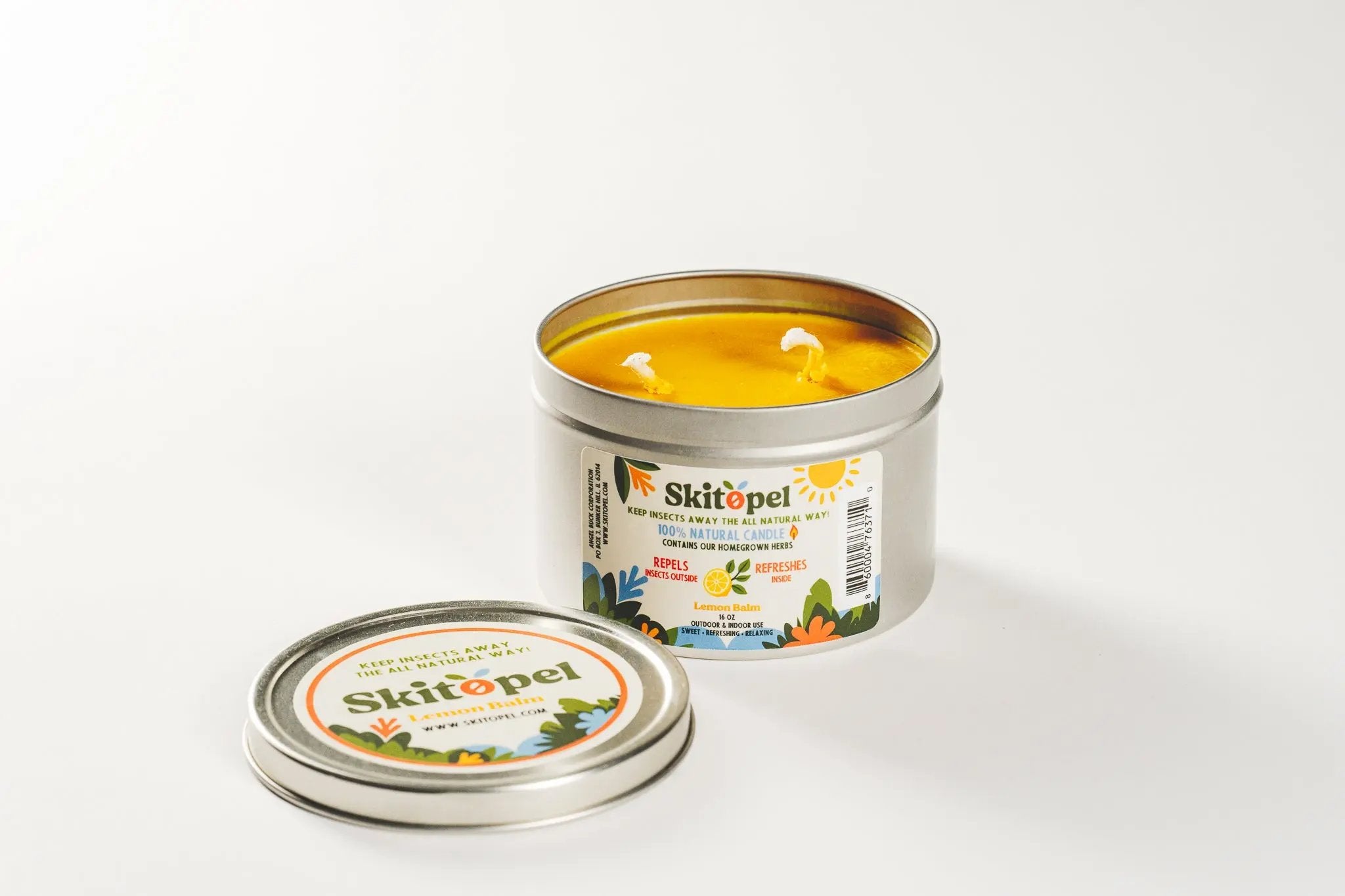 Skitopel 4oz Mint Insect Repellent Spray & 16oz Lemon Balm Candle - The Perfect Bug-Free Outdoor Bundle Skitopel