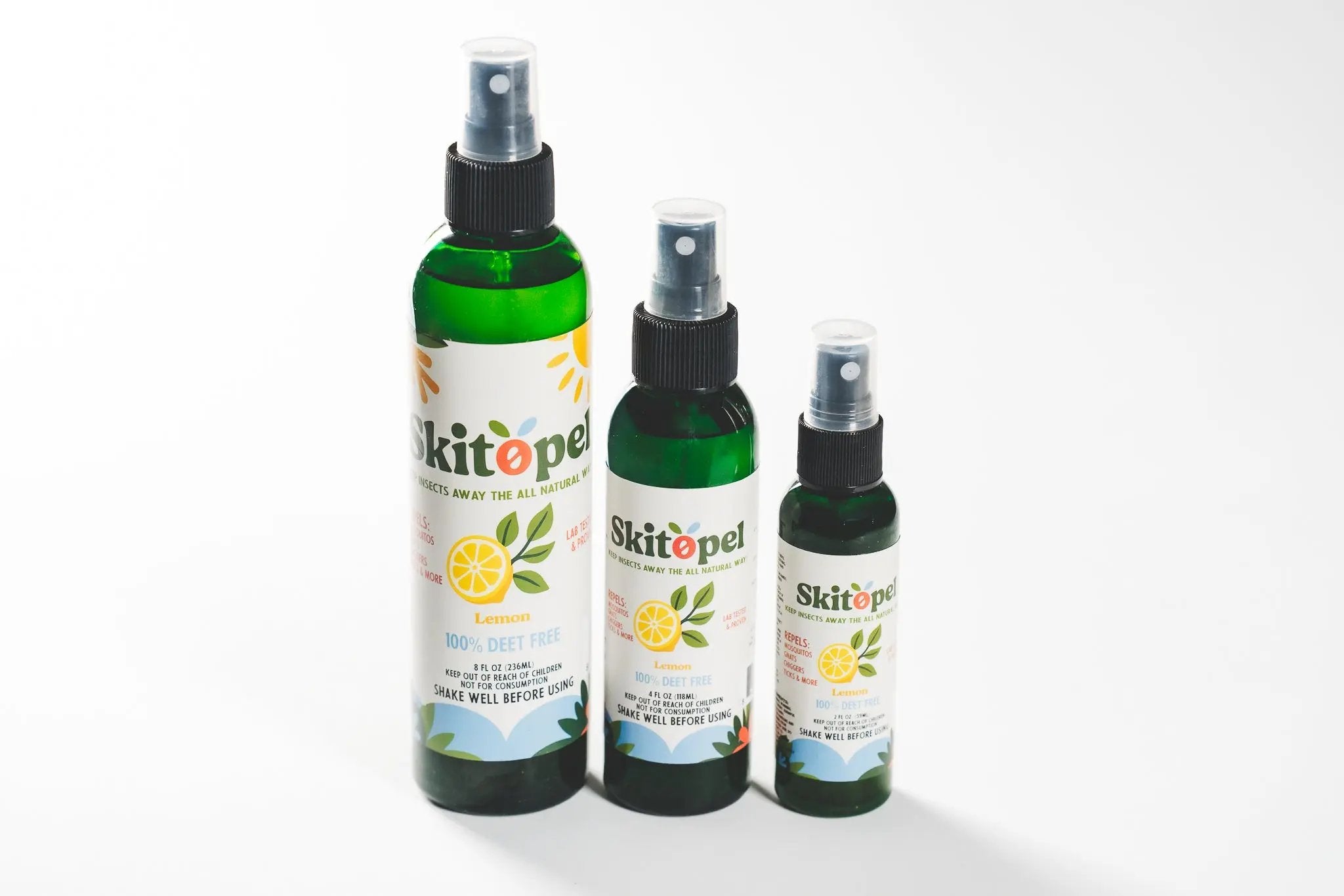 Skitopel Lemon Spray Bundle - All-Natural, Deet-Free Protection for the Whole Family Skitopel